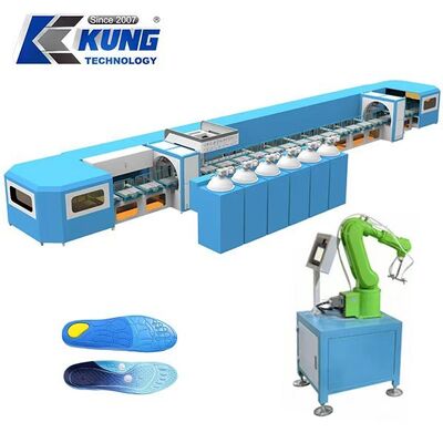 Automatic PU Insole Pouring Machine with 96-Station, 48-Mold-Tray Continuous Production Line