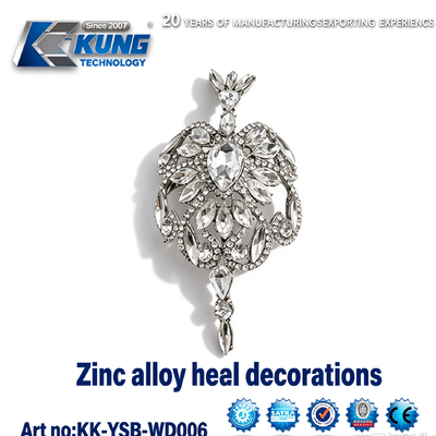 Zinc Alloy Crystal Rhinestone Heel Decorations for Ladies Wedding High Heels