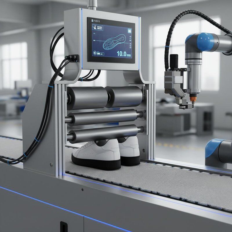 Real-time Tunable Marking Depth Footwear Production Equipment with Max Roller Gap 10mm Supporting and Precise Shoe Assembly