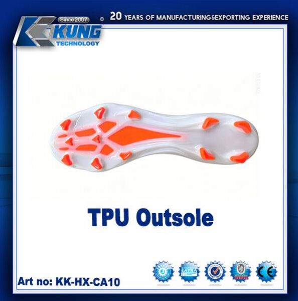 High-strength TPU football soles with multi-stud grip system and lightweight structure for professional matches and training