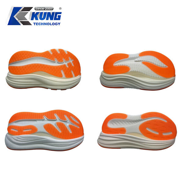 Flexible lightweight EVA Sole with anti slip tread and durable CPU outsole designed for running casual and fashion shoes