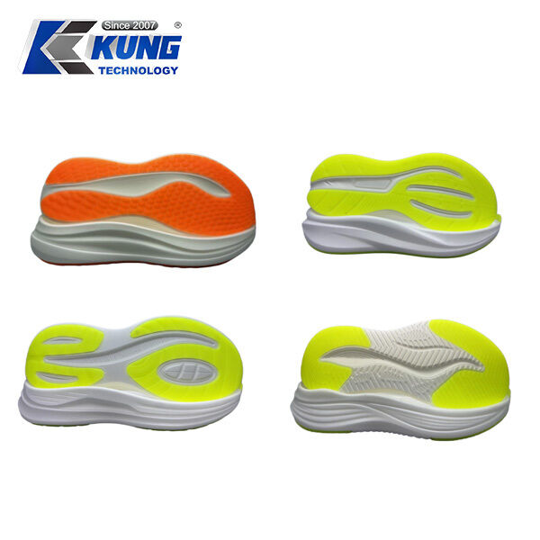 Flexible lightweight EVA Sole with anti slip tread and durable CPU outsole designed for running casual and fashion shoes