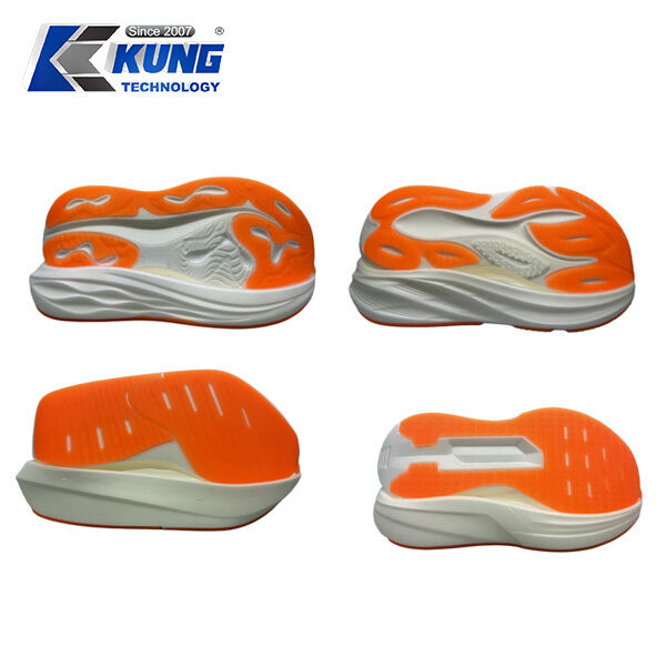 Flexible lightweight EVA Sole with anti slip tread and durable CPU outsole designed for running casual and fashion shoes