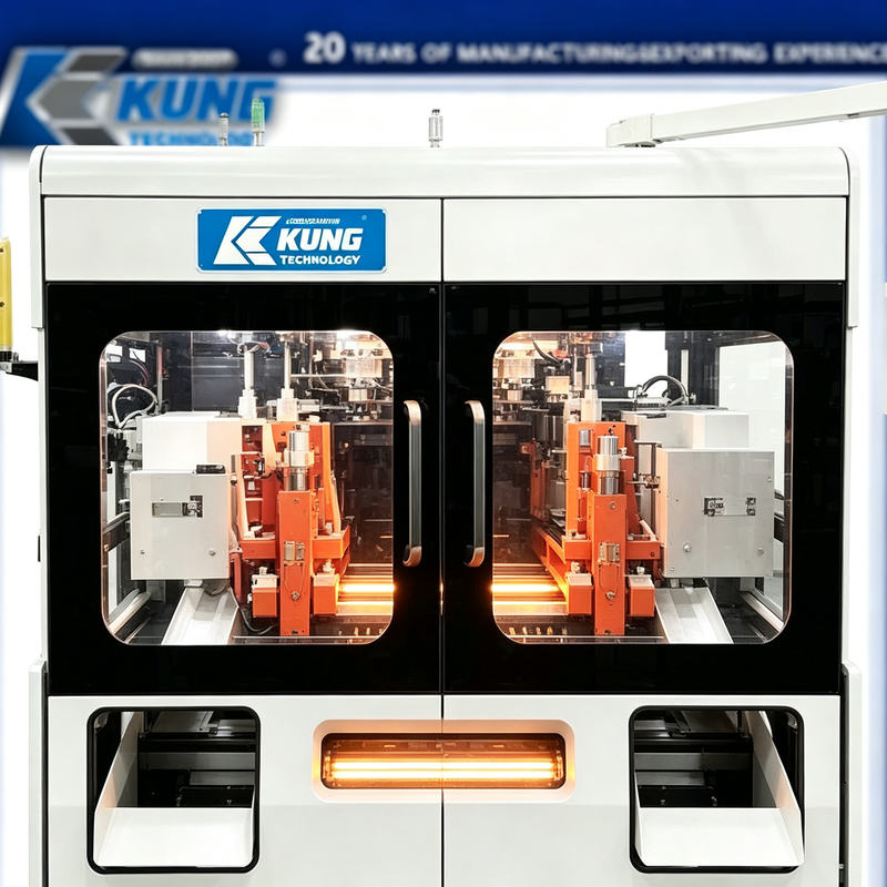 High‑Efficiency Double‑Station Fully Automatic Extrusion Blow Moulding Machine with PLC Touch Screen for PE HDPE Hollow Plastic Bottles