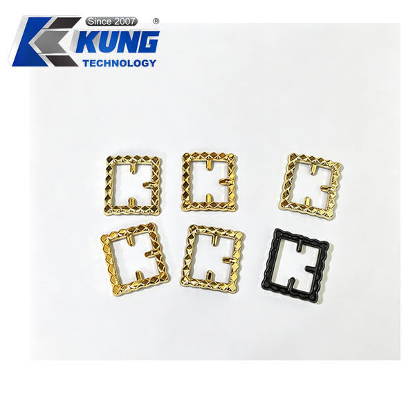 Cat Shape Electroplated Surface Shoe Ornament Buckle with Built-in Positioning Pins