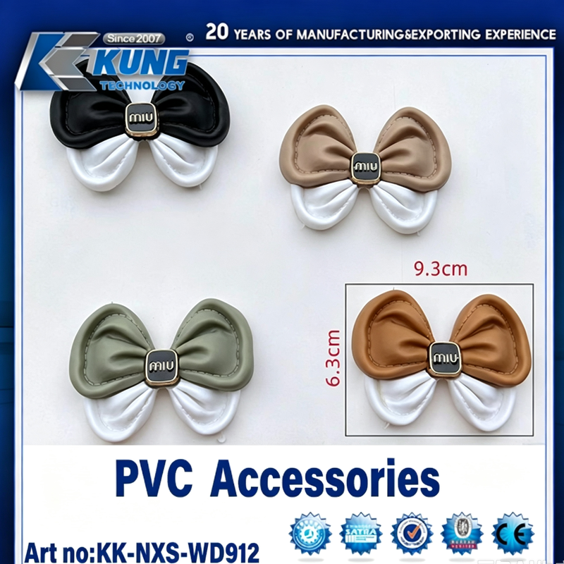Cute Cartoon Bow PVC Shoe Ornaments Various Styles Bowknot Decorations For Footwear