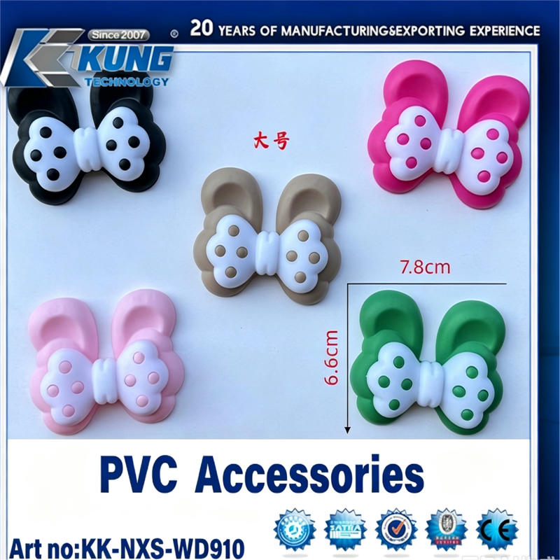 Cute Cartoon Bow PVC Shoe Ornaments Various Styles Bowknot Decorations For Footwear