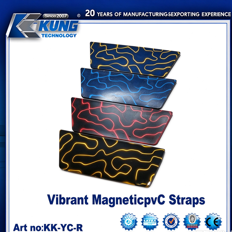 Vibrant Magnetic PVC Straps Custom Wavy Pattern Decorative PVC Strips For Shoe Upper Handbag Leather Goods Accessories