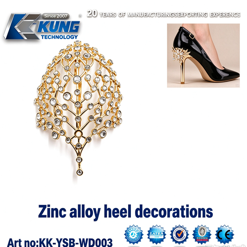 Zinc Alloy Crystal Rhinestone Heel Decorations for Ladies Wedding High Heels