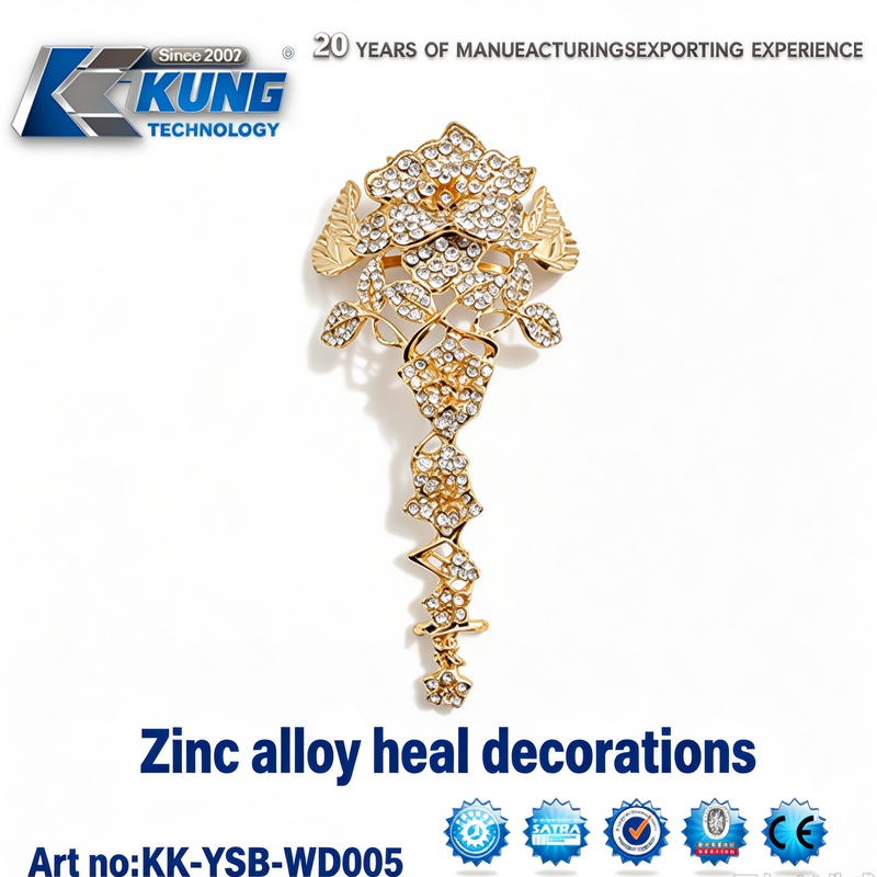 Zinc Alloy Crystal Rhinestone Heel Decorations for Ladies Wedding High Heels