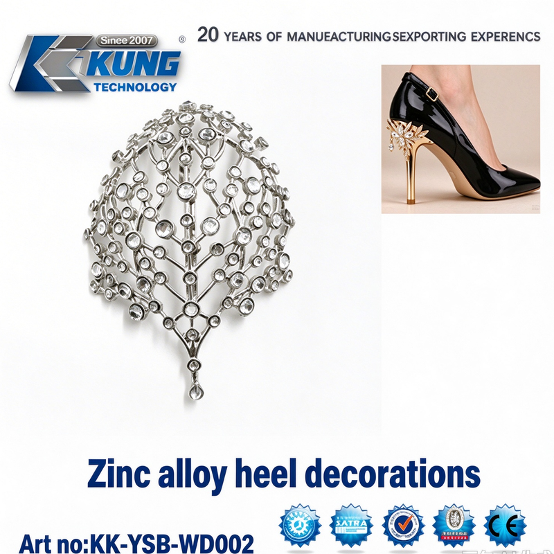 Zinc Alloy Crystal Rhinestone Heel Decorations for Ladies Wedding High Heels