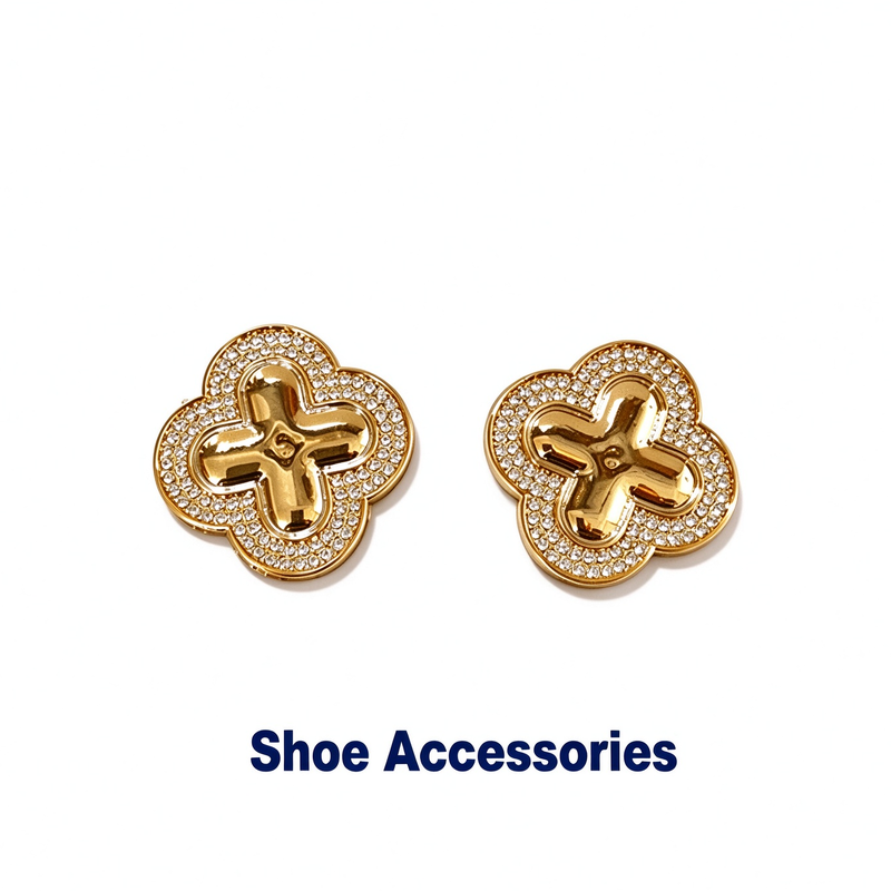 Bow Flower Rhinestone Plated Zinc Alloy Women Shoe Ornament Accessories