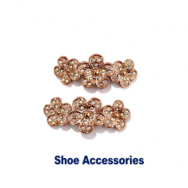 Bow Flower Rhinestone Plated Zinc Alloy Women Shoe Ornament Accessories