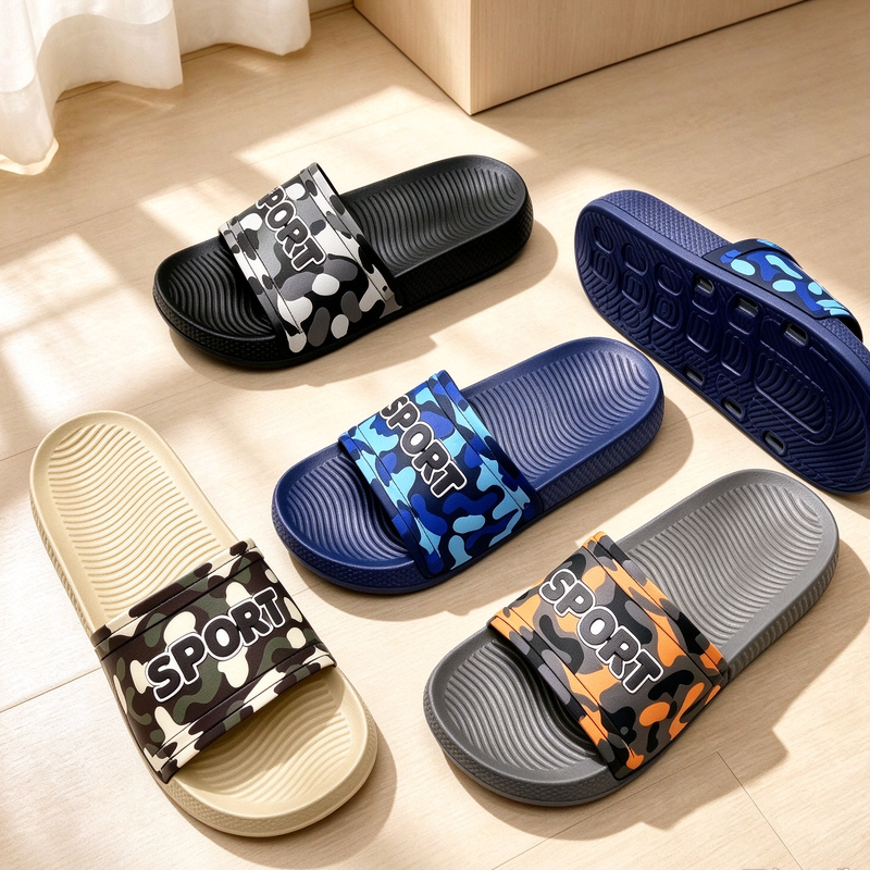 Fashion Sport Printed EVA Anti Slip Casual Men Slide Slipper Shoes