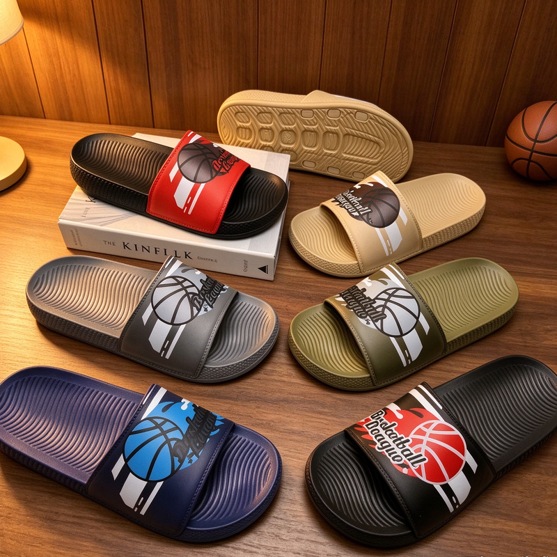 Fashion Sport Printed EVA Anti Slip Casual Men Slide Slipper Shoes