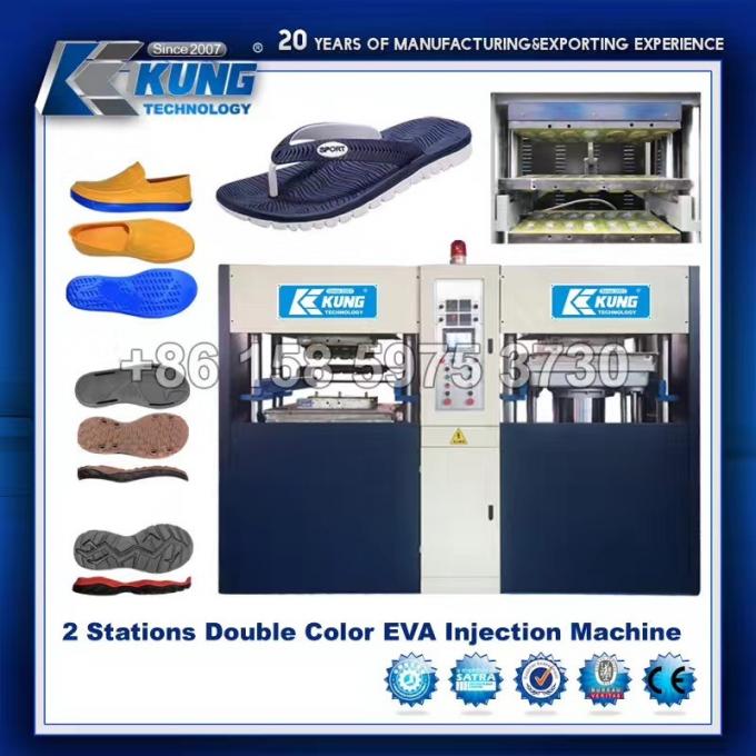 Electric Two Station EVA Sole Making Machine Practical Double Color 1
