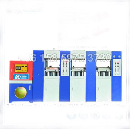 Automatic EVA Shoes Injection Machine 3 Stations Double Color 0