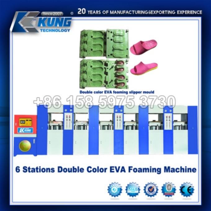 Multipurpose Durable EVA Foam Machine , 6 Stations Shoes Injection Molding Machine 0