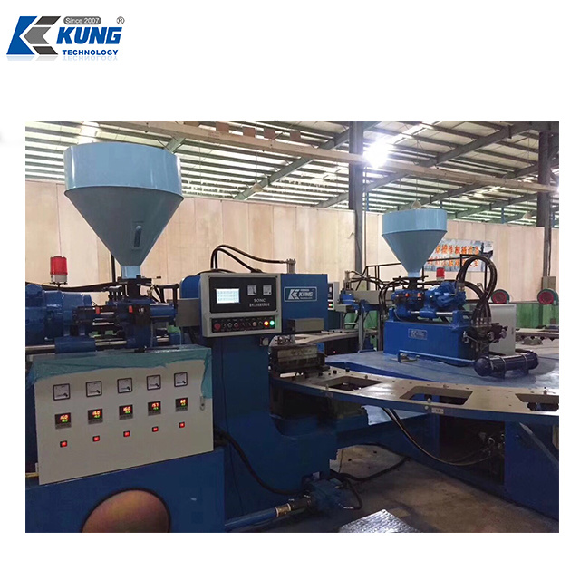 Practical Slipper TPR Sole Making Machine , Rotary PVC Air Blowing Injection Machine 1