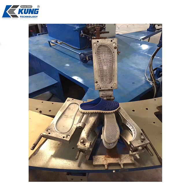 Practical Slipper TPR Sole Making Machine , Rotary PVC Air Blowing Injection Machine 2