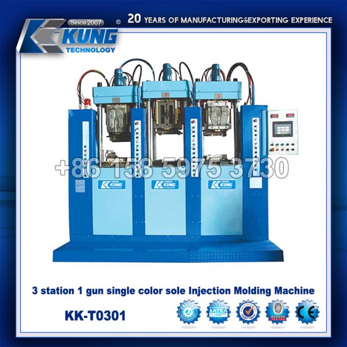 4 Station Plastic Sole Injection Molding Machine Durable 2 Guns Double Color 0
