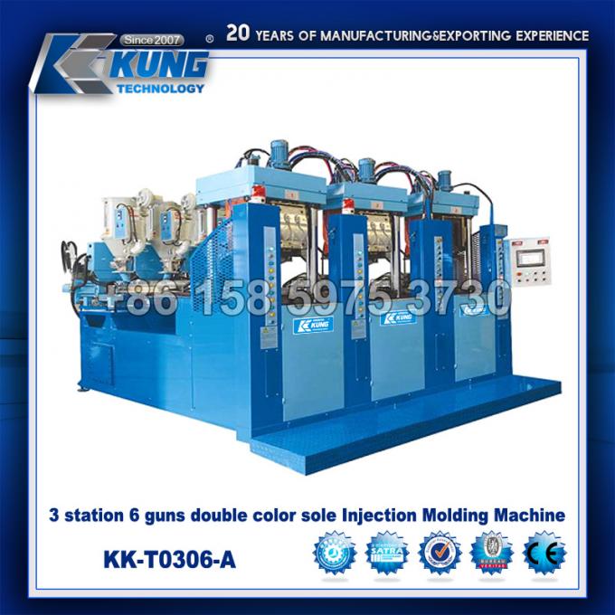 4 Station Plastic Sole Injection Molding Machine Durable 2 Guns Double Color 1
