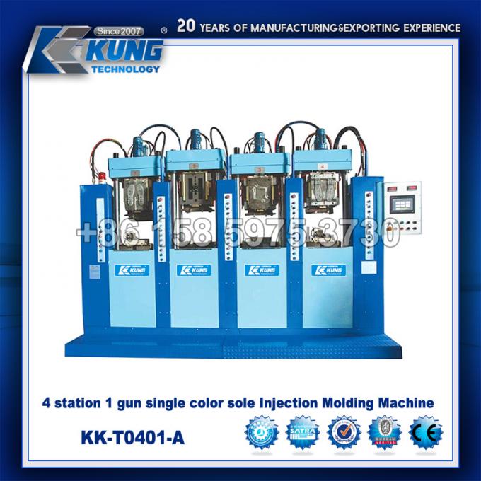 4 Station Plastic Sole Injection Molding Machine Durable 2 Guns Double Color 2
